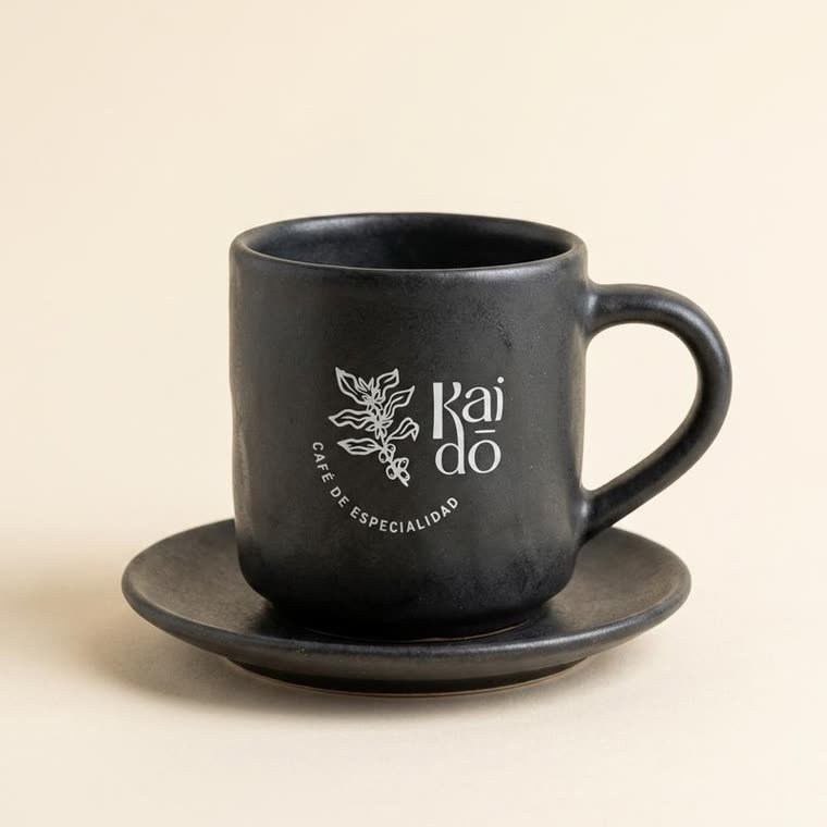 Taza de cerámica negra Kaidō